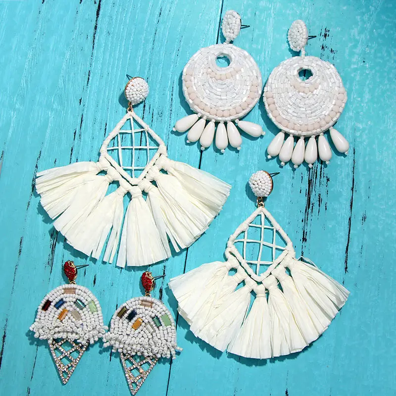Flatfoosie богемные этнические Бахрома Кисточкой Серьги подвески большого размера