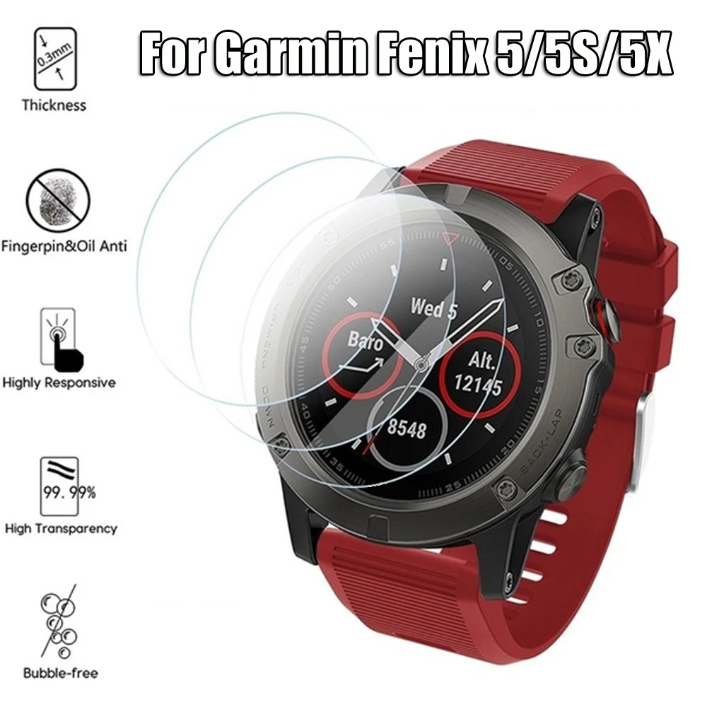 1/2 Pcs 9H Real Full Coverage Film Tempered Glass Watch Screen Protector for Garmin Fenix 5 Smart Phone Accessories | Электроника