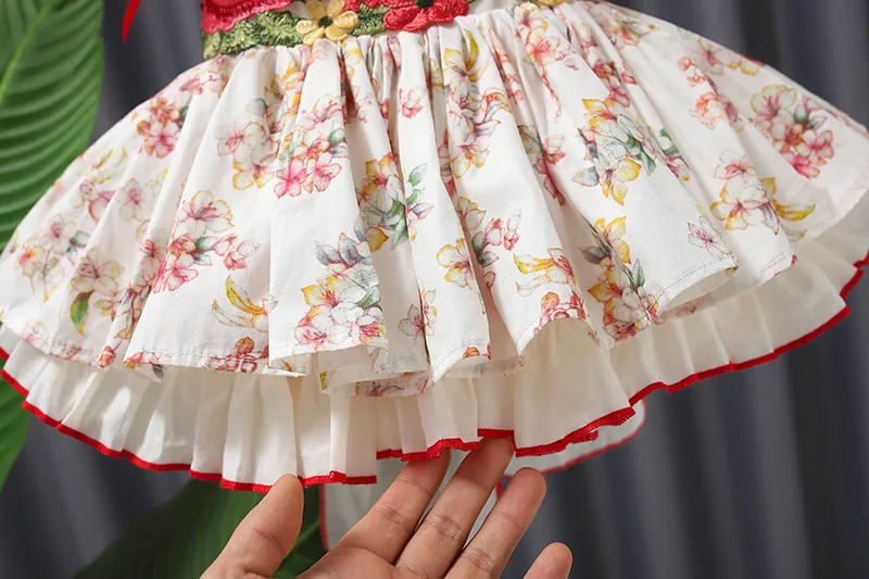 

Dress Girl Summer Embroidery Floral Vintage Spanish Turkish Princess Lolita Ball Gown Dresses For Girls Birthday Party Clothes