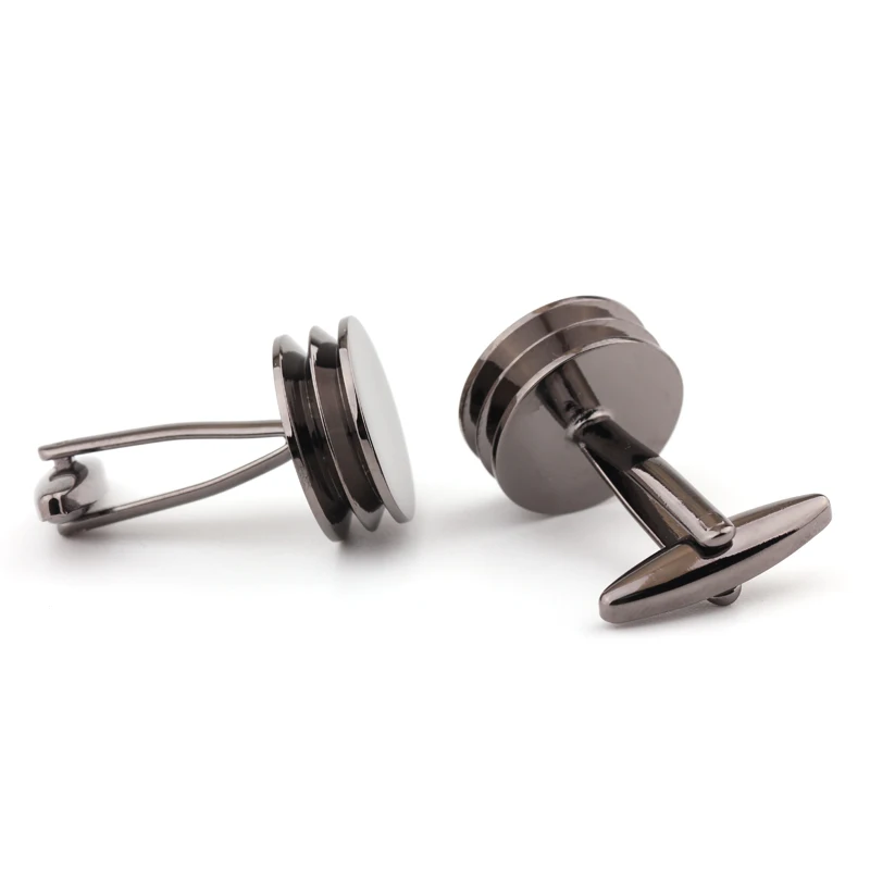 Бесплатная доставка элегантные мужские запонки глянцевые простые черные