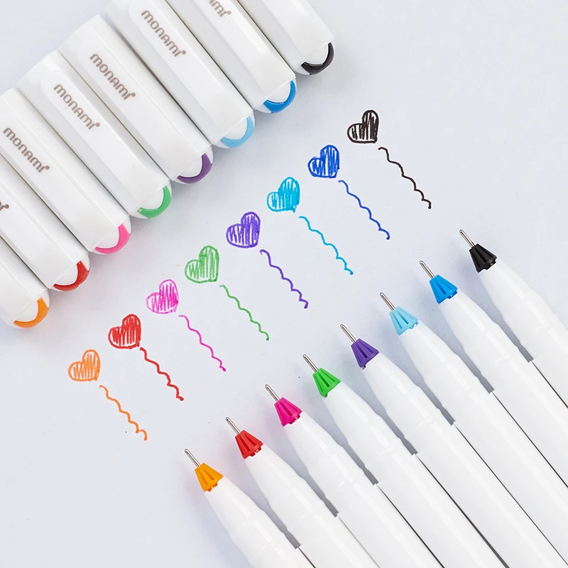 

Monami 8colors Fine Pen Set 0.4mm Colored Fine Liner Sketch Marker Drawing Pen Colors Gel Ink Pens Bullet Journal Pen Fabricolor