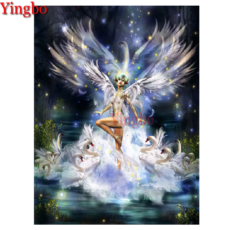 

Full Diamond Painting Cross Stitch Magic Fairy Animal Swan Abstract Starlight Forest 5D Diy Square Round Stone Drill Embroidery