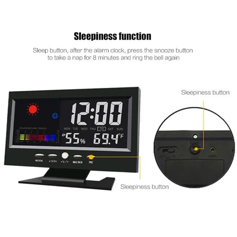

Multifunctional Calendar Clock Alarm Clock 8082T voice control sensor clock weather forecast LCD backlight alarm clock