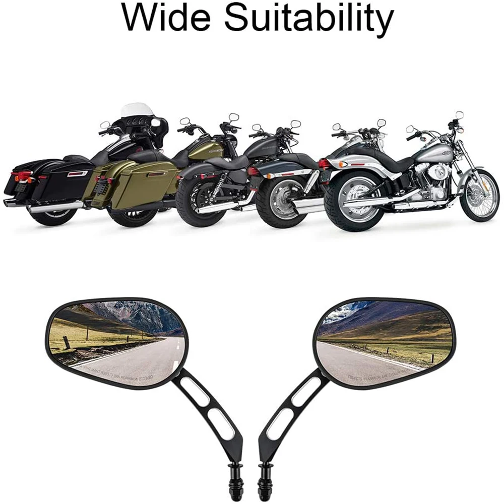 

Motorcycle Rearview Mirrors for Harley Touring Road King Street Electra Glide Dyna Road Glide1982-2018 2019 2020 Chrome&Black