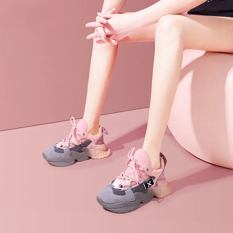 

Breathable Non-Slip Leisure Shoes 2021 Summer hot style INS Tidal Shoes Colored Thick-soled Shoes Show Feet Small Mesh Sneakers