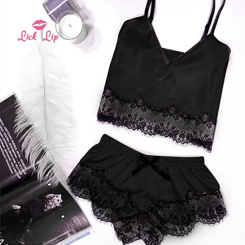 Женская атласная пижама тонкая кружевная Пижама на бретельках пикантная удобная