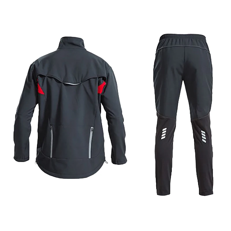 

Winter Fleece Thermal Cycling Jacket Reflective Clothing Set Windproof