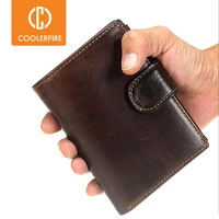 wallet men leather genuine cow leather man wallets with coin pocket man purse leather money bag male walletspj055