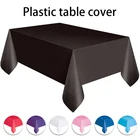 Экологичная однотонная Толстая одноразовая пластиковая скатерть, прямоугольная скатерть, чехол для стола