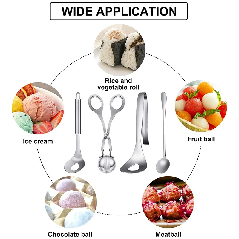 Комплект из 4 шт. ложка для фрикаделек форма нержавеющей стали набор ложки с
