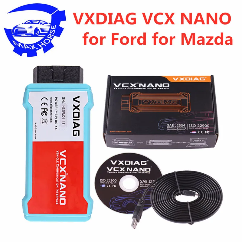 Для Ford forMazda VXDIAG VCX NANO для Mazda 2 в 1 с IDS V100 Поддержка автомобиля до 2015 года Elm327|vcx