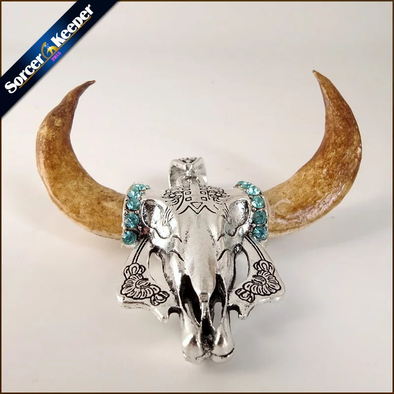 Мужская Орда, амулет, ожерелье, тибетский амулет, клыки, настоящая кость, натуральный зуб, винтажное серебро, волк, зуб, шарм, скот, голова, кулон