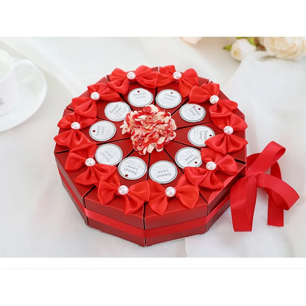 50 шт. треугольные европейские сладости коробка цветная печать Свадьба День