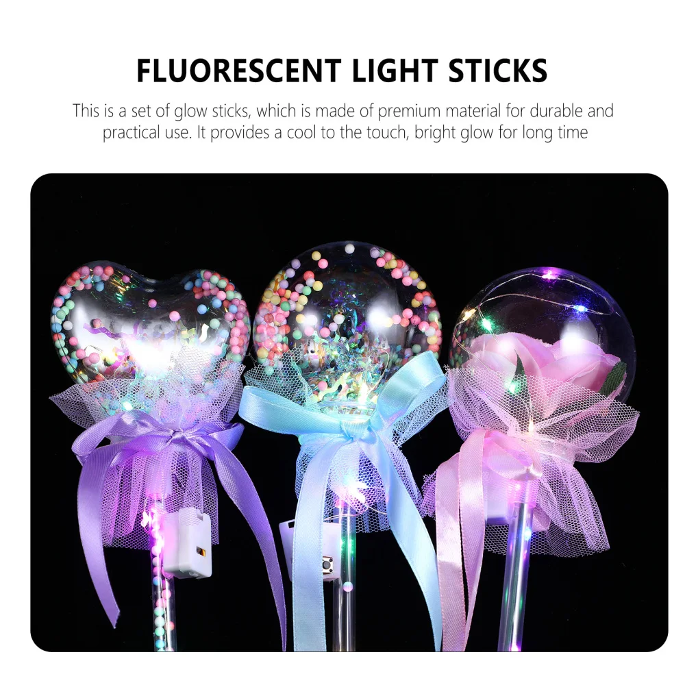

3pcs Flashing Sticks Decoration Luminous Fairy Wand for Party Festival