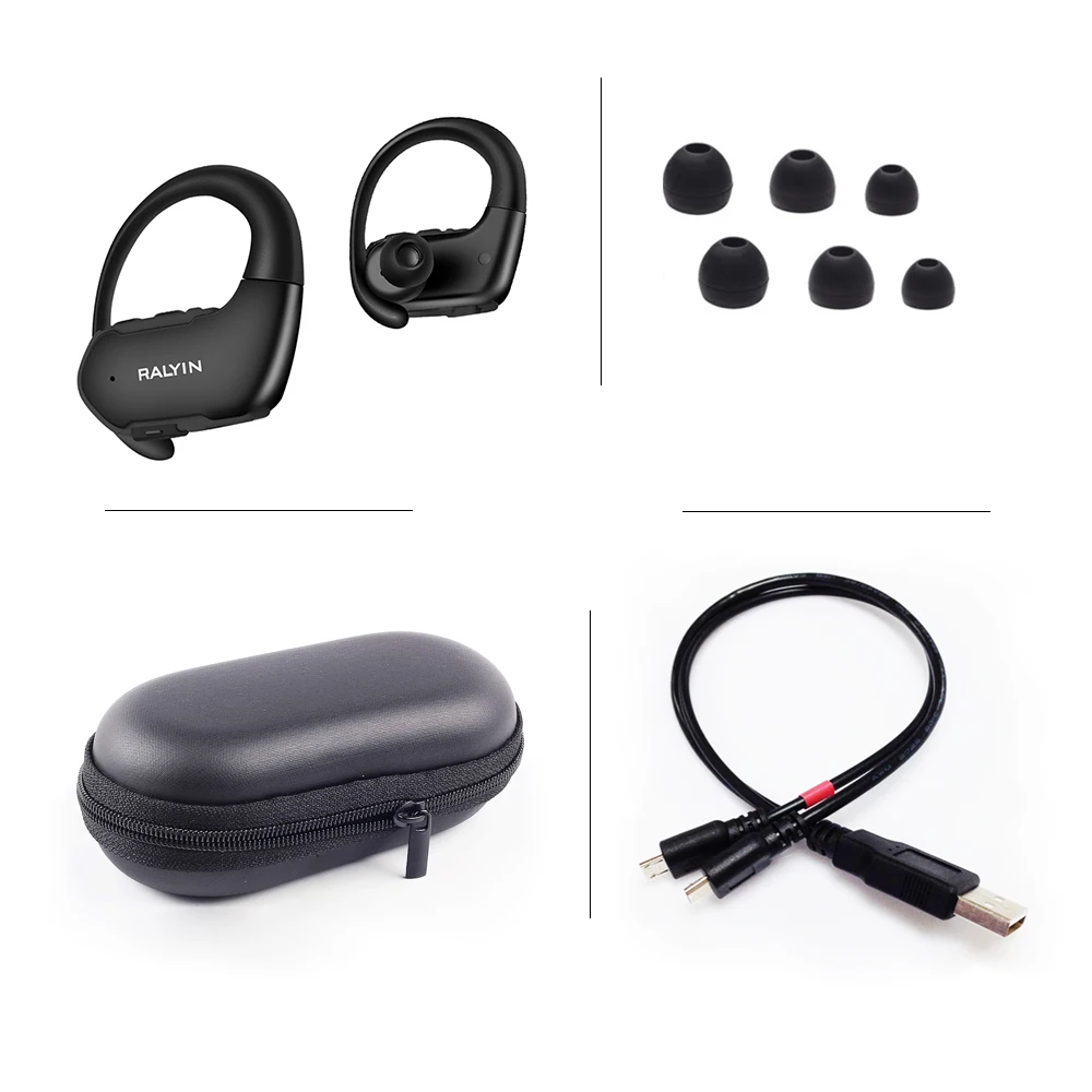 TWS Bluetooth наушники Ralyin M9 беспроводные с 10 часами музыки bluetooth 5 0 спортивные защитой