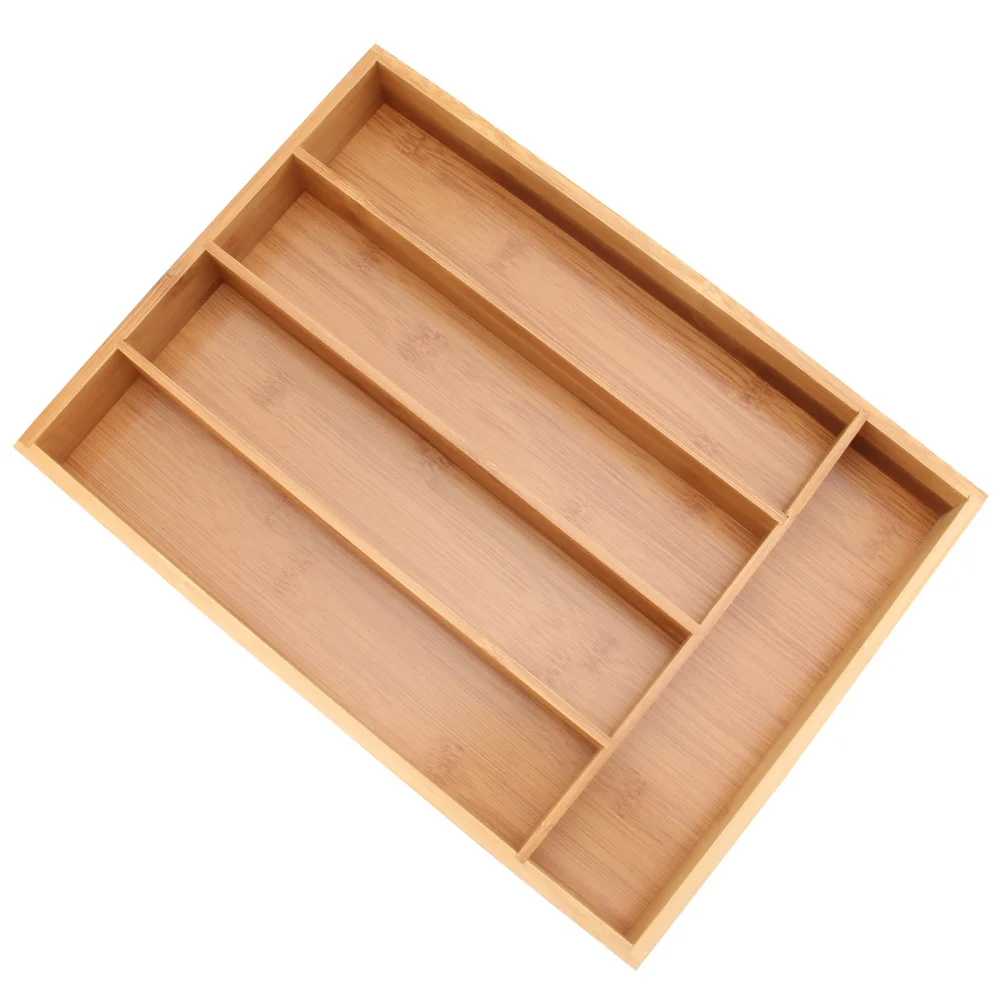 

1pc Kitchen Tableware Container 5 Grid Chopsticks Storage Case (Wood Color)