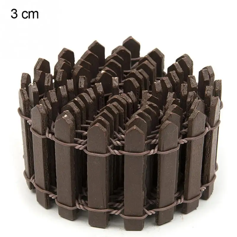 Coffee 3cm 100*5 см/100*3 см мини-забор маленький бонсай украшение DIY Кукольный дом забор деревянный забор - Цвет: Coffee 3cm