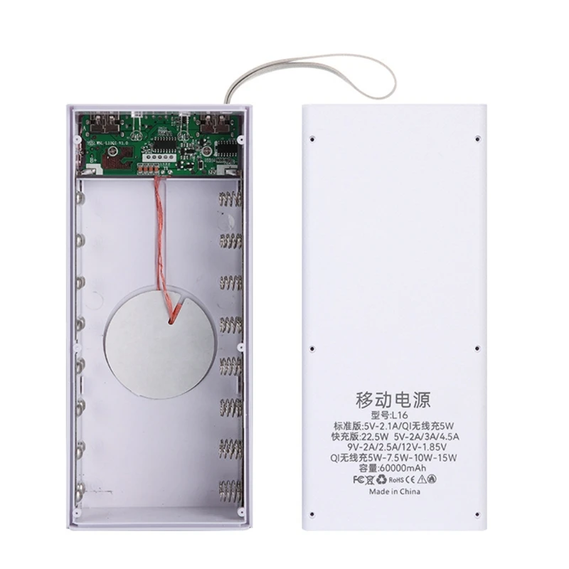18650 Batteries Standard Container Detachable Power Bank Holder Case 16 Slot DIY Tools |