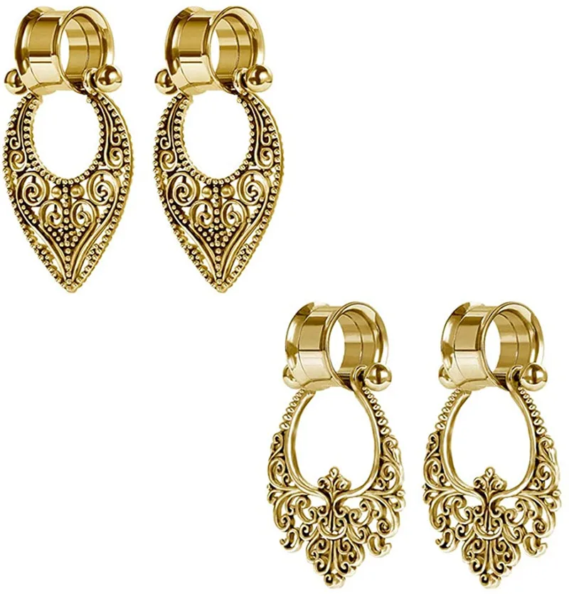 2 пары ушных растяжек из нержавеющей стали|Украшения для тела| |