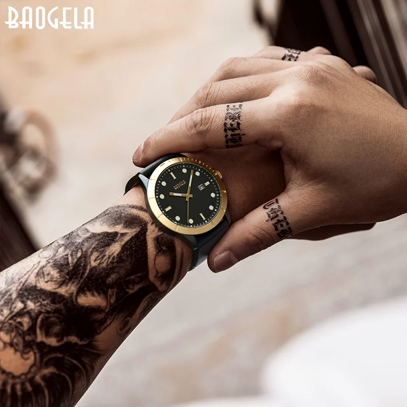 Кварцевые часы BAOGELA Браслет режима en cuir montre-bracelet Relogios Masculino 3 | Наручные