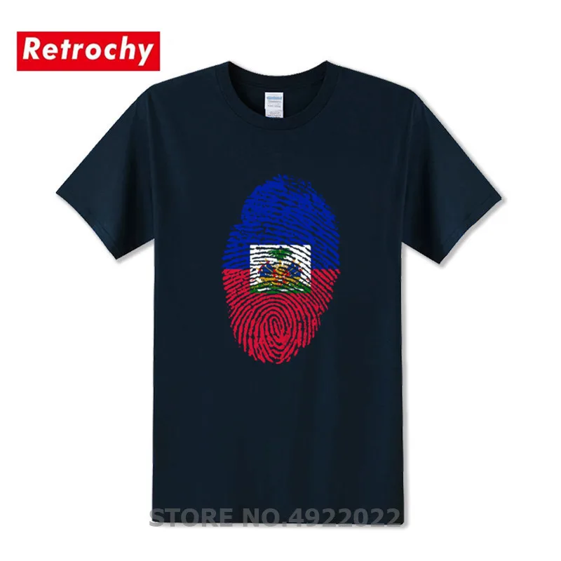 Гаити флаг отпечатков пальцев футболка оптовая продажа на день рождения