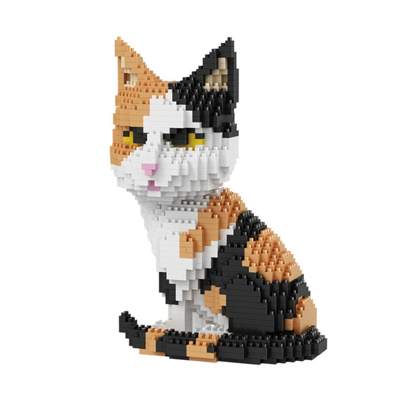 

16036 Persian Cat Tabby Kitten Animal Pet 3D Model DIY Mini Diamond Blocks Bricks Building Toy for Children Gift no Box
