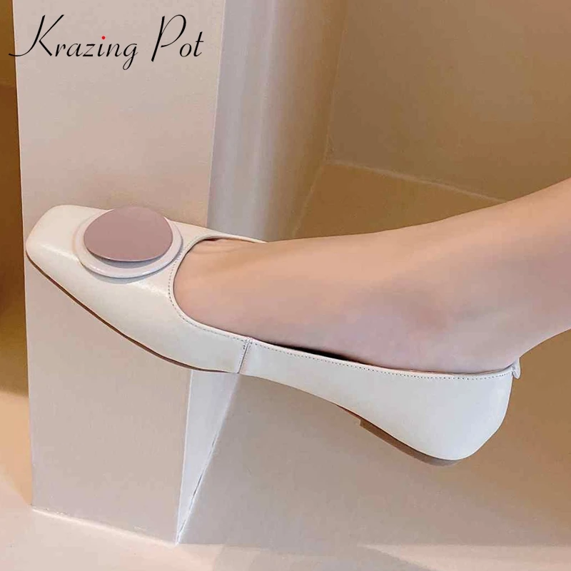 Krazing pot/натуральная кожа с кольцом металлические украшения Девичья обувь