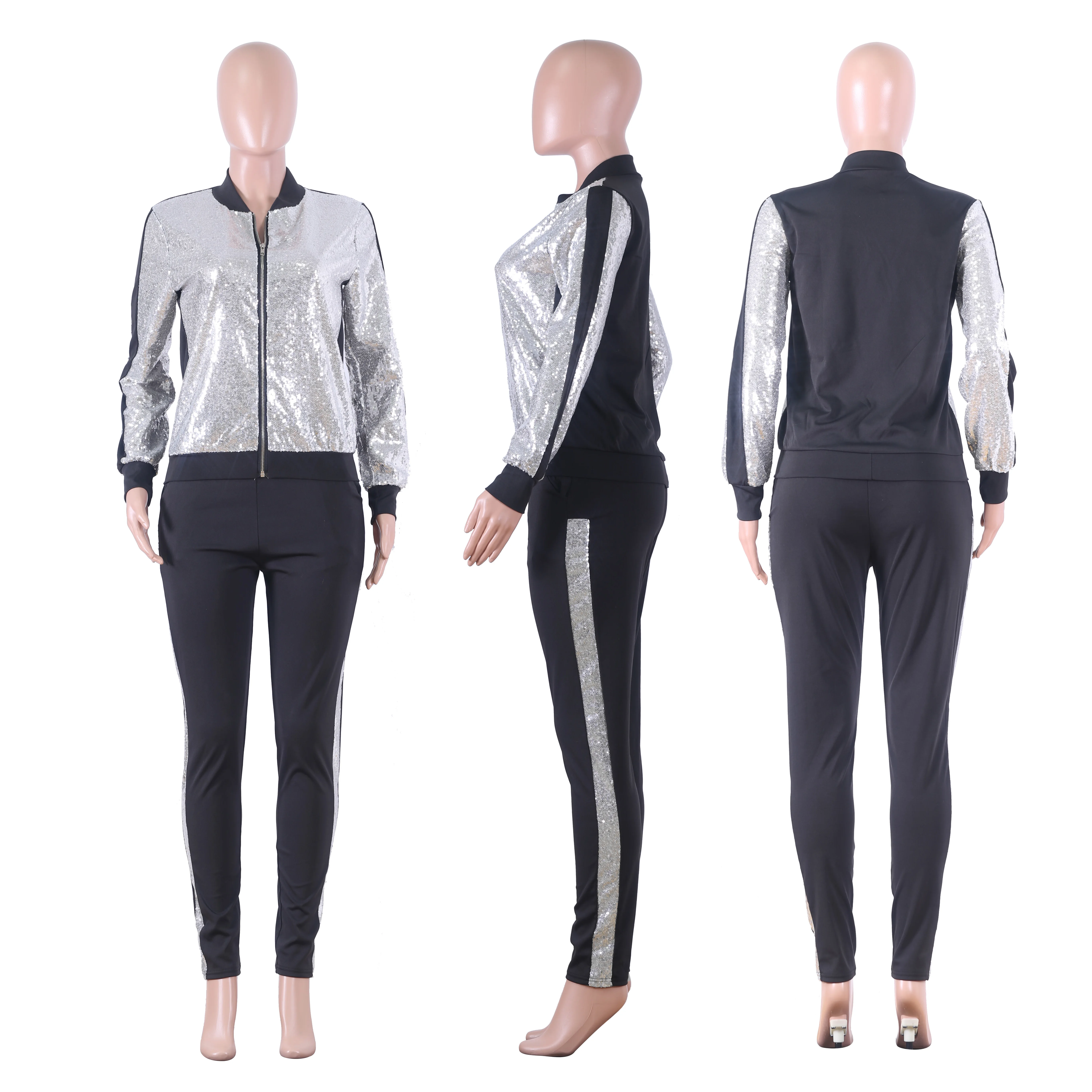 Wjustforu модный клубный спортивный костюм с пайетками в стиле пэчворк для женщин