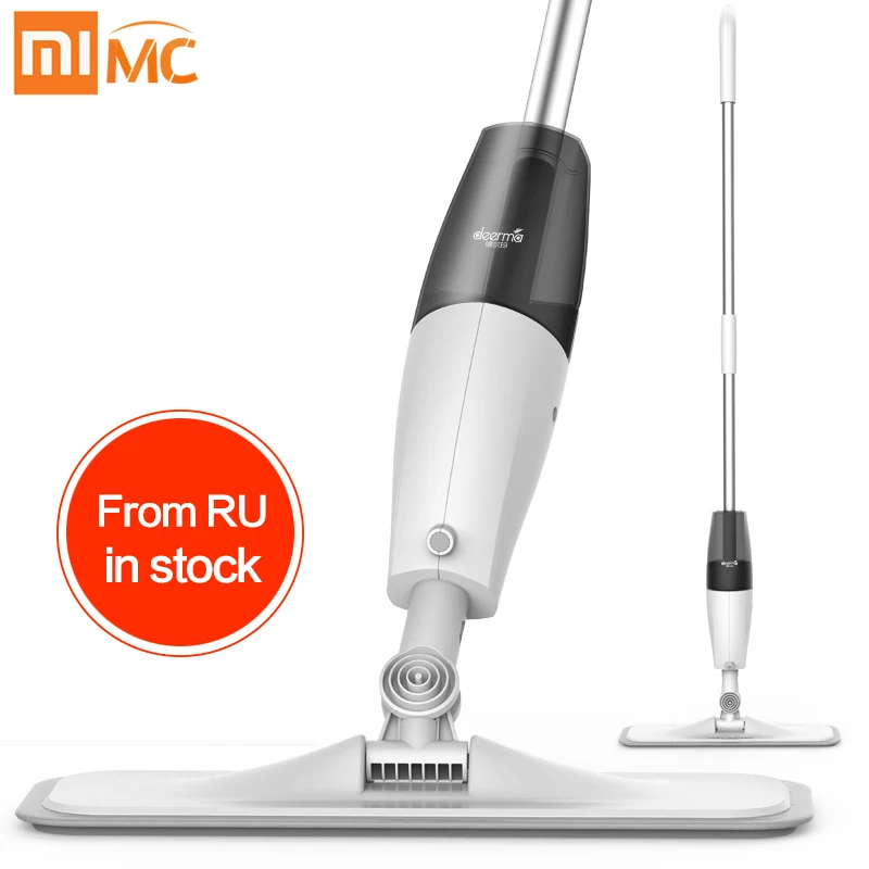 Xiaomi Mijia Deerma водяной спрей Швабра уборочная машина умный очиститель пола углеродное волокно пыли швабры 360 Вращающийся стержень 350 мл бак восковая Швабра
