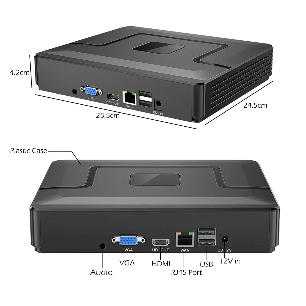 Обнаружение лица H.265 Max 5MP аудио CCTV NVR 16CH / 9CH видео регистратор безопасности