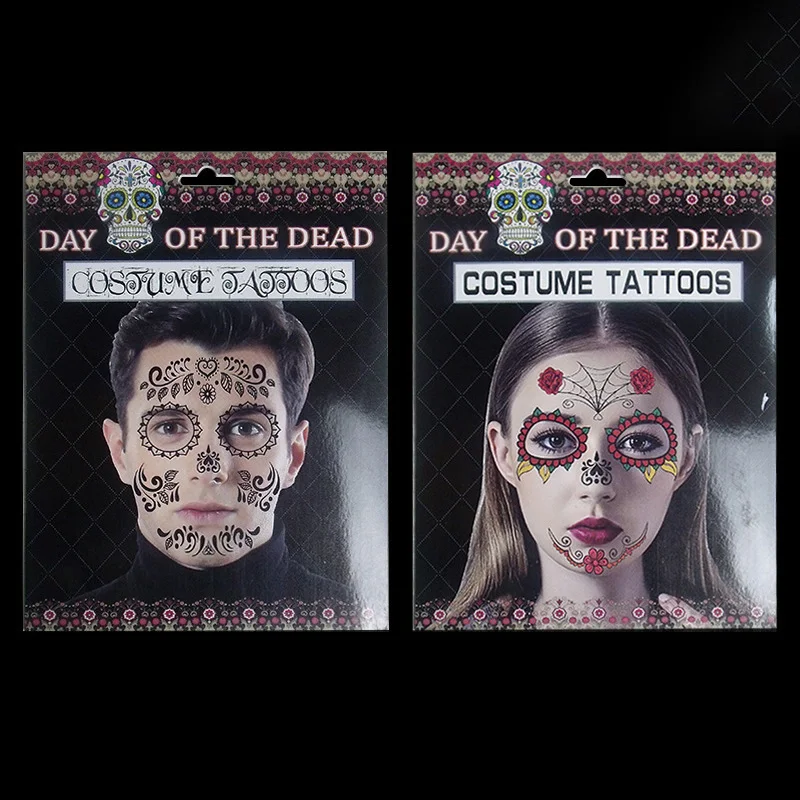 Хэллоуин временное искусство лица водонепроницаемая маска сахар Череп лицо