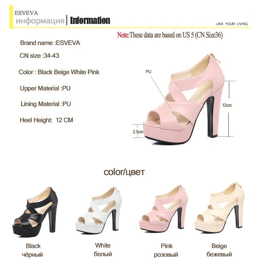 Женские туфли с открытым носком ESVEVA белые летние гладиаторы на высоком