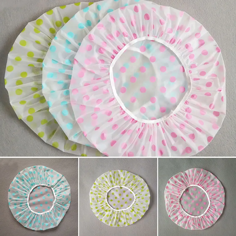 1 шт. водонепроницаемая утолщенная эластичная шапочка для душа в горошек | Дом и