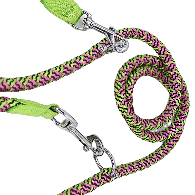 Многофункциональный поводок для двух собак нейлоновый двойной регулируемая