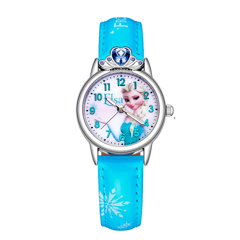 Детские часы Disney Frozen 2 Queen Elsa Princess Anna водонепроницаемые Кожаные Ремешки для