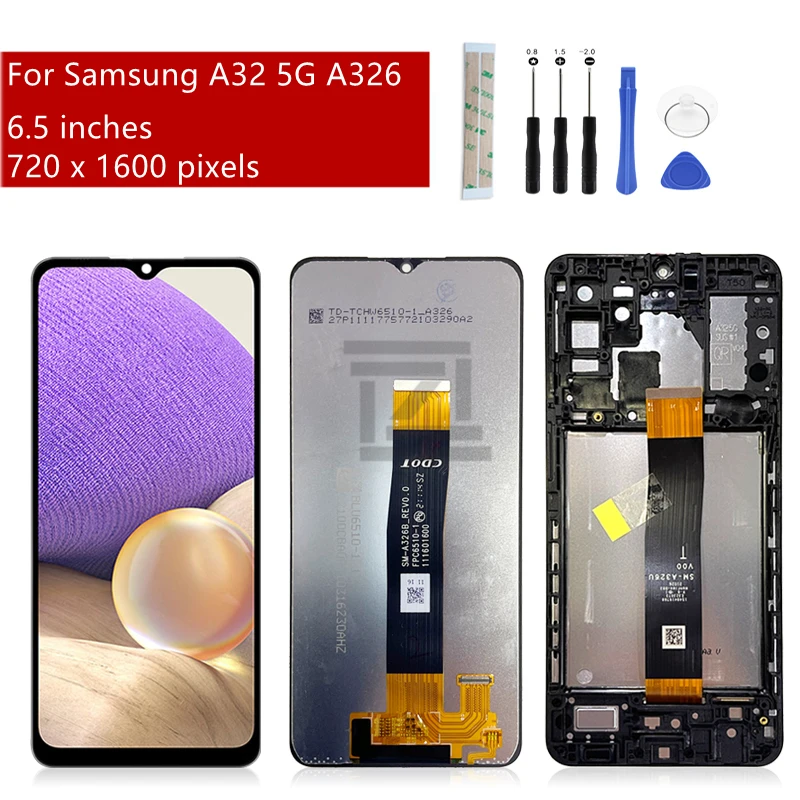 

Для Samsung A32 5G LCD A326 ЖК-дисплей сенсорный экран дигитайзер в сборе с рамкой для Samsung A326 Замена дисплея 6,5"