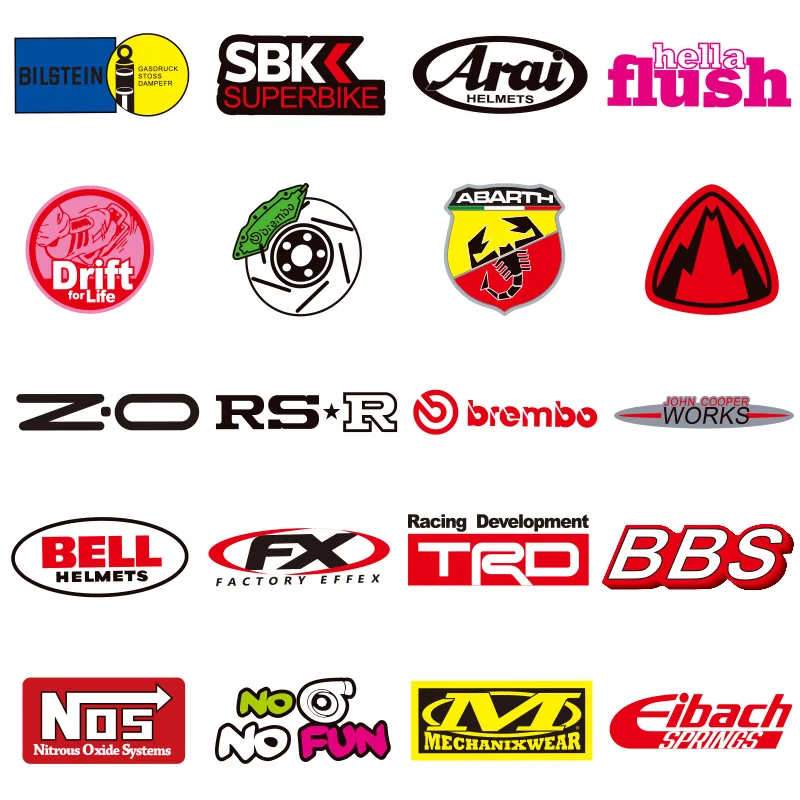 1050100pcs cool jdm racing car logo stickers aesthetic laptop car motorcycle waterproof graffiti decal sticker packs kid toy free global shipping