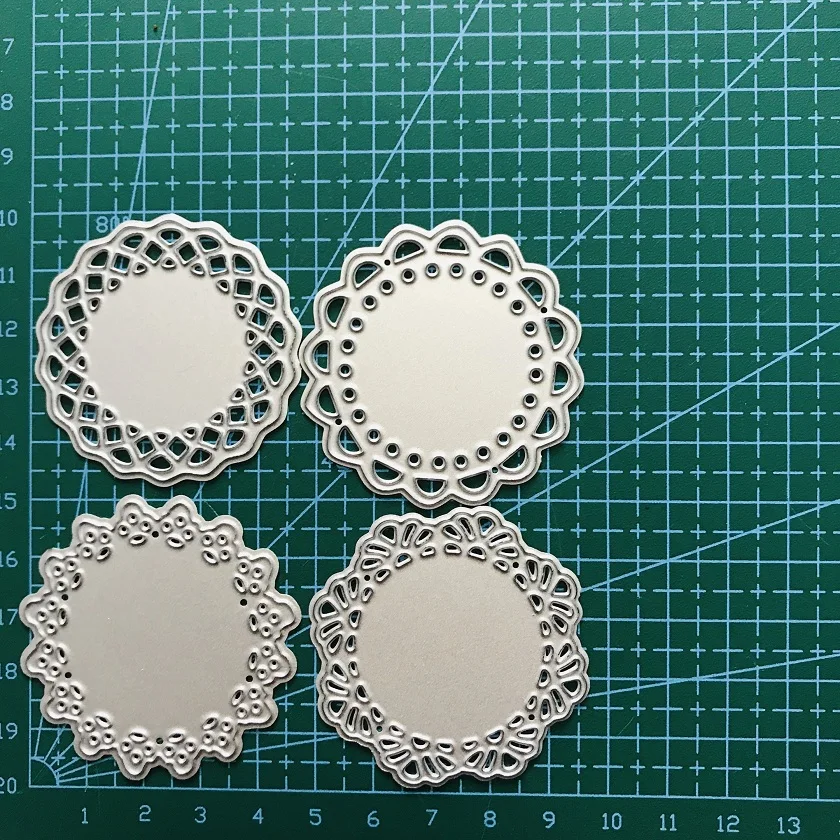 

4pcs set round lace doily Dies Metal Cutting Dies Stencil Scrapbooking Album Decoration Craft Die Cut for Card Making mold