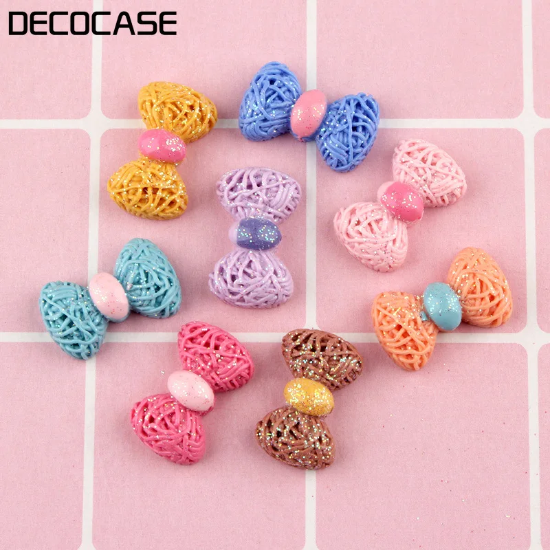 Kuutti 30 шт. милый бант для девушек конфеты слайм подвески искусственная задняя