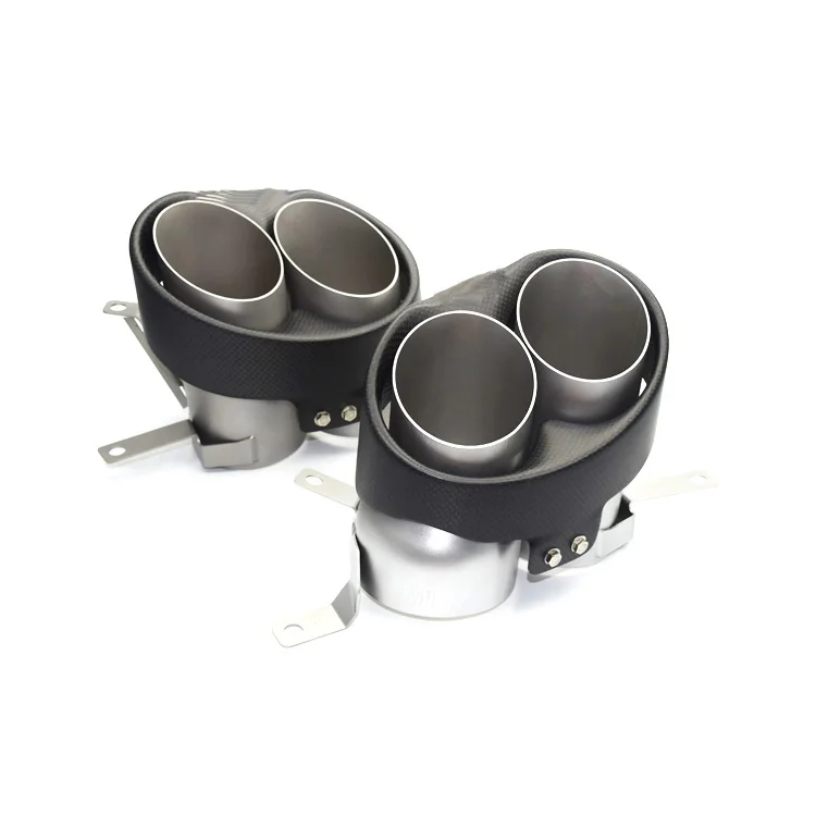 Горячая одна пара из четырех частей Akrapovic углеродного волокна заднего выхлопной трубы глушитель хвост для Audi RS6