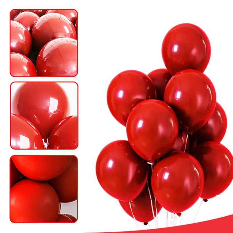 

10Pcs Air Balloons Latex Birthday Party Supplies Kids Toy 10 Inch Round Wedding Party Decoration Red Balloon