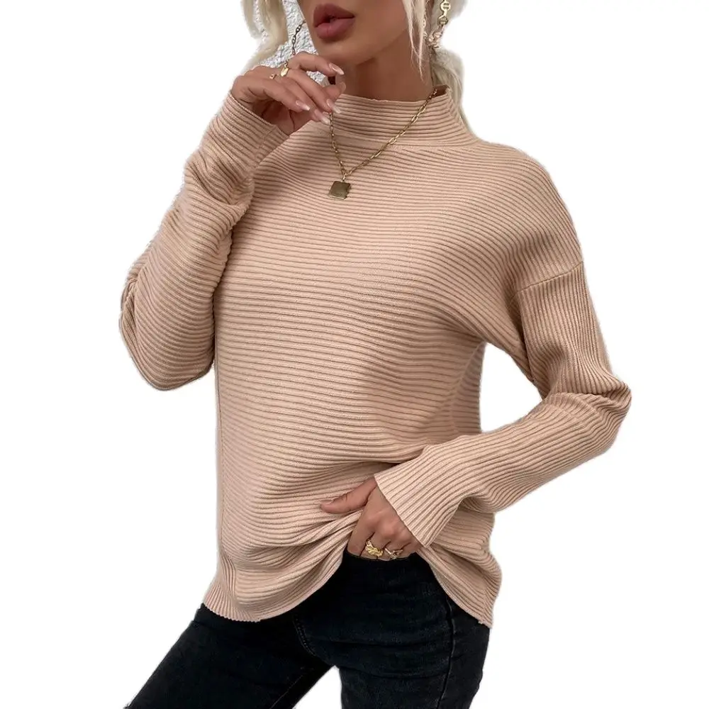 

Повседневный Элегантный женский пуловер, свитера с высоким воротом, женская трикотажная одежда, офисные женские вязаные топы, женские свит...