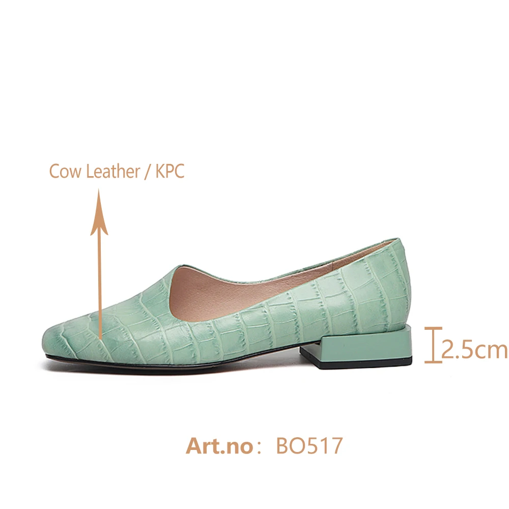 

BESCONE New Casual Women Flats High Quality Cow Leather Alligator Pattern Square Toe Shallow Fashion Shoes Handmade Flats BO517