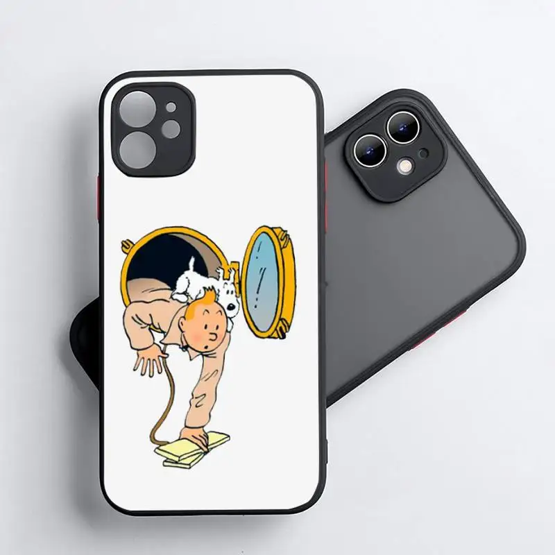

The Adventures of Tintin Phone Case For iphone 12 11 8 7 plus mini x xs xr pro max matte transparent cover