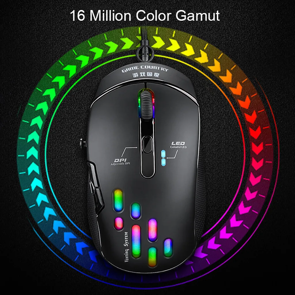 Проводная игровая мышь 5D джойстик 4000DPI 7 кнопок эргономичная USB компьютерная Мышь