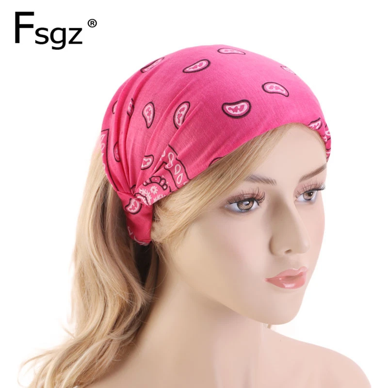 Женские широкие повязки на голову Spendex из чистого хлопка тюрбан с цветочным