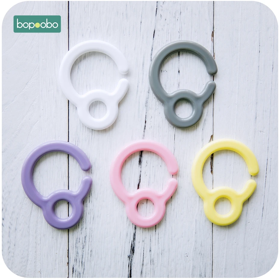 Bopoobo 5 шт. пластиковые кольца для прорезывания зубов для детских колясок, игрушки, крючок для пустышки, пластиковые прорезывания зубов, Diy зажимы для пустышки, Детские Прорезыватели
