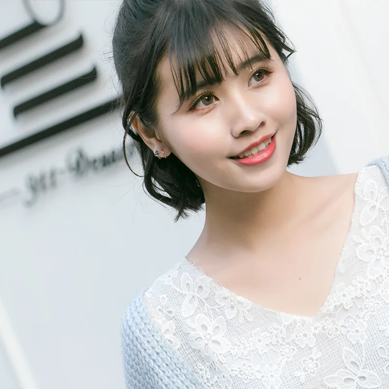 Женские серьги клипсы Trusta из серебра 100% пробы с маленькой звездой и косточками