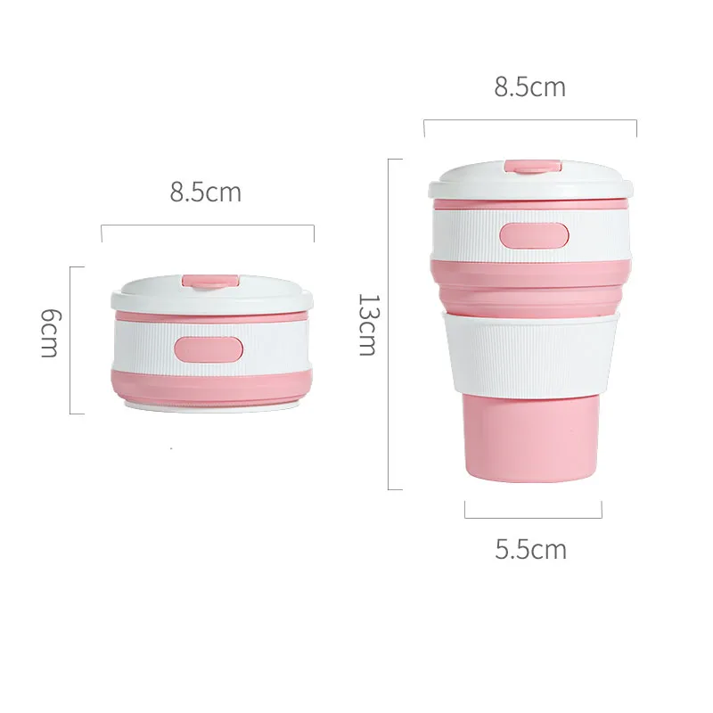 350ML Pink Складная бутылка для воды Складная легкая дорожная Бутылка Экологически чистый пищевой материал портативная Удобная посуда для напитков 500 мл - Цвет: 350ML Pink