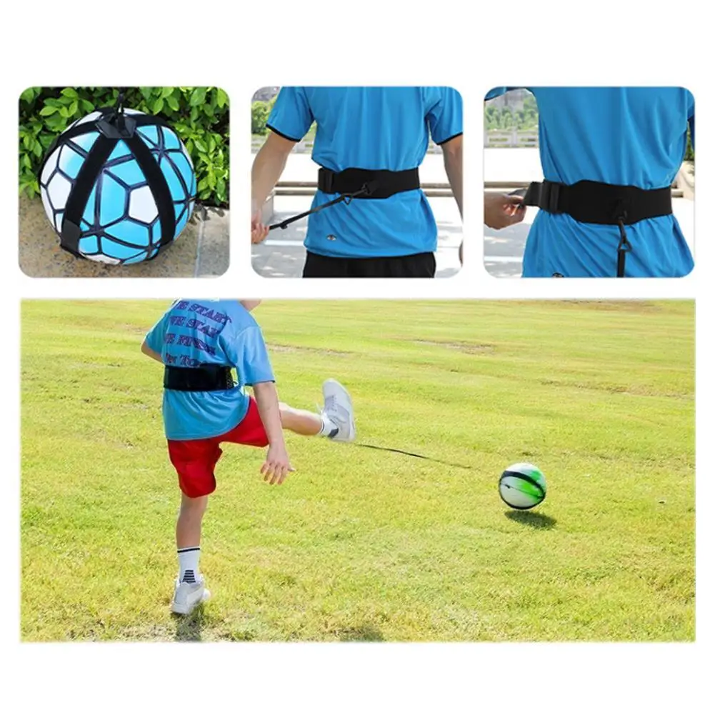 

Black 2M Soccer Training Belt Sports Assistance Adjustable Football Trainer Soccer Ball Practice Belt Training Equipment Kick